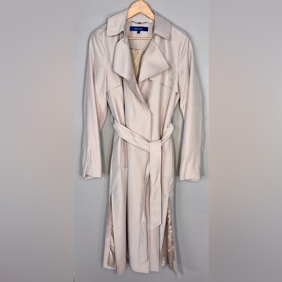 COLE HAAN Stone Trench Coat w/Belt - Picture 2 of 10